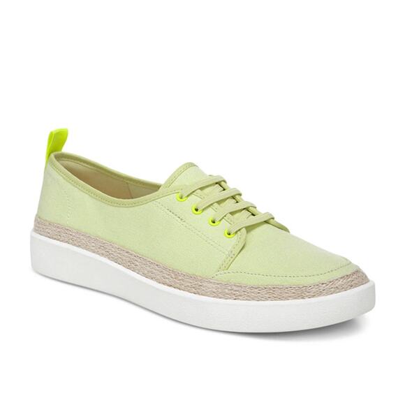 VIONIC Lime Jovie Citrine Canvas Low Top Espadrille Sneakers Size 6 Comfort - Picture 1 of 9